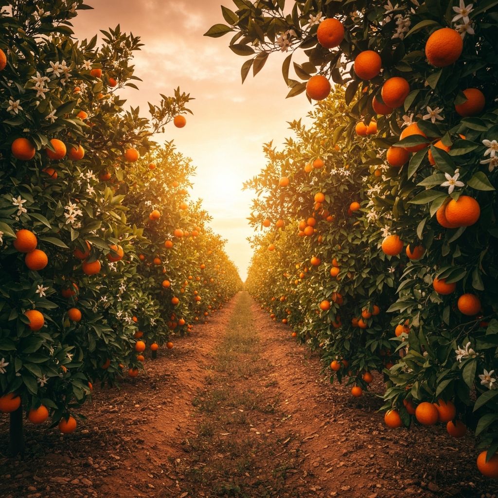 Takkra Valencia orange grove